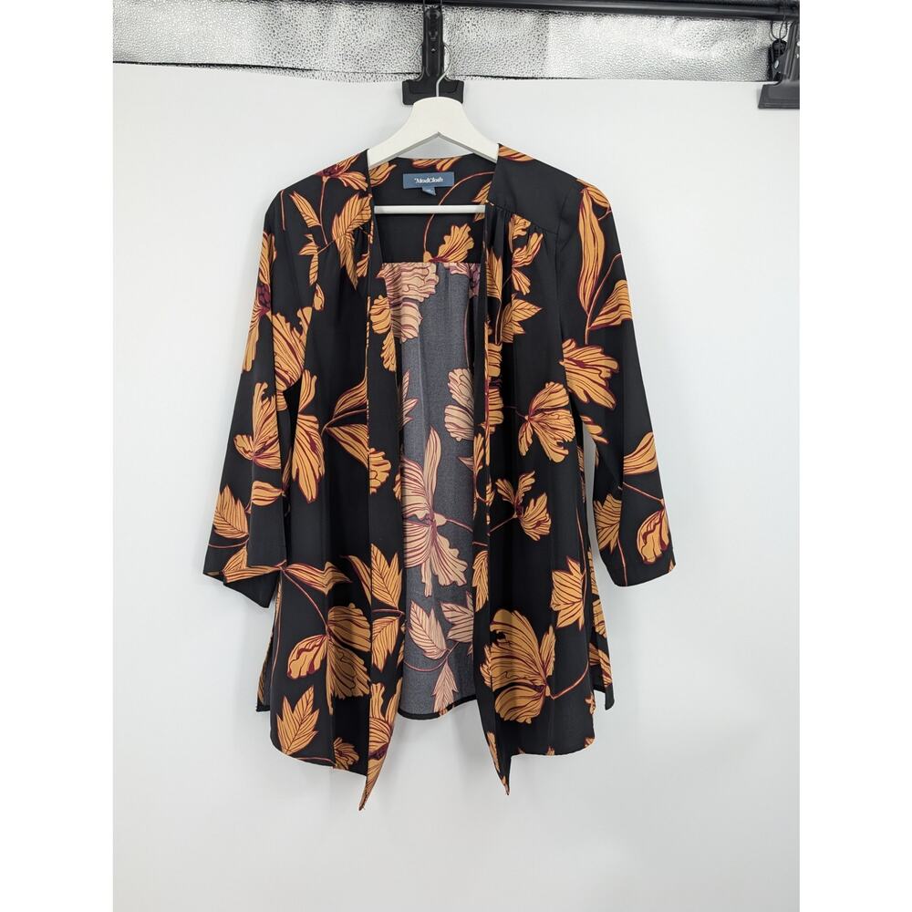 ModCloth Kimono Topper Open Front Floral Dark Romantic Women's S/M Resort Summer